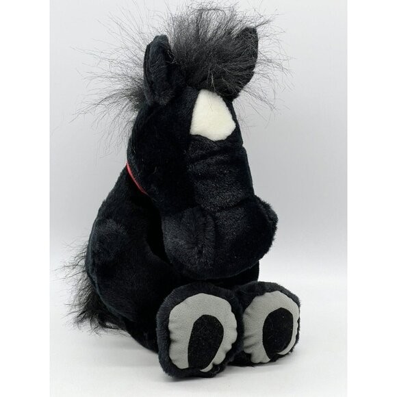 Manhattan Toy Other - Manhattan Toy Company Horse Black Red Ribbon Plush Stuffed Animal Vintage 1996